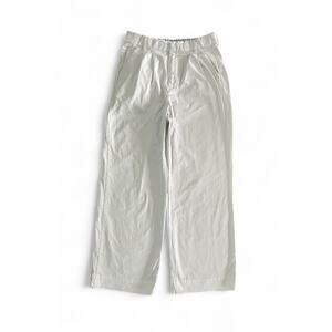 Vineyard Vines Women's White Cotton Pleated Wide Leg Trouser Pants Size 2 Preppy